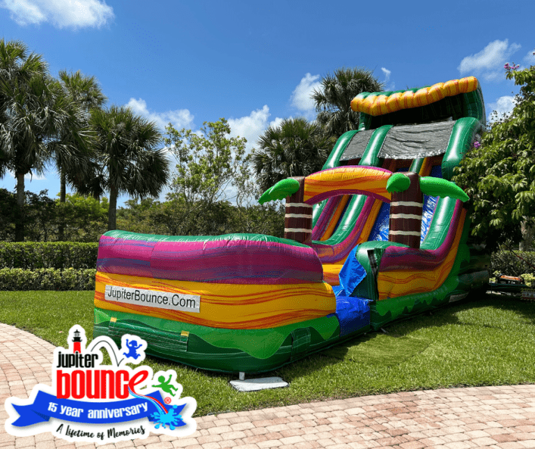 NEW 25′ Mardi Party Double Lane w Pool⭐ 1 Hello Summer! Hello WaterSlides!