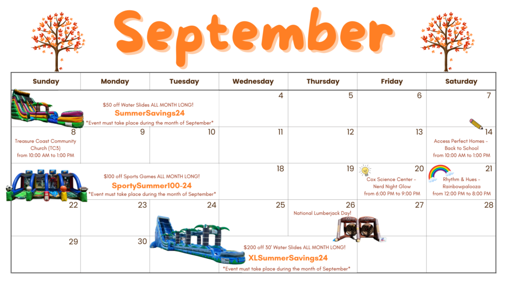 September Savings, Events, JupiterBounce