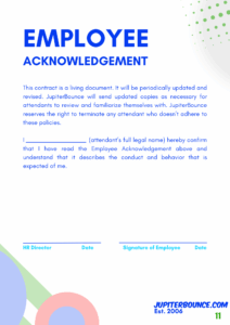 Employee Acknowledgement1 Attendant Information